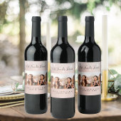 Beste Freunde Foto Rose Gold Glitzer Weinetikett