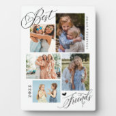 Beste Freunde Fotocollage Typografie Keepake Fotoplatte (Vorderseite)