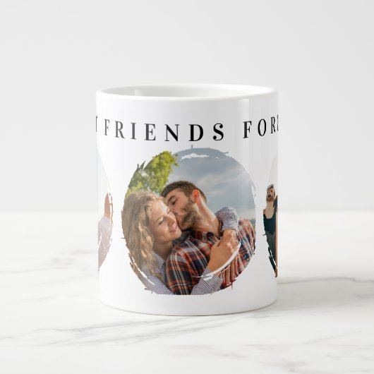 Beste Freunde für immer 3 Foto Collage Brush Jumbo-Tasse (Vorderseite)