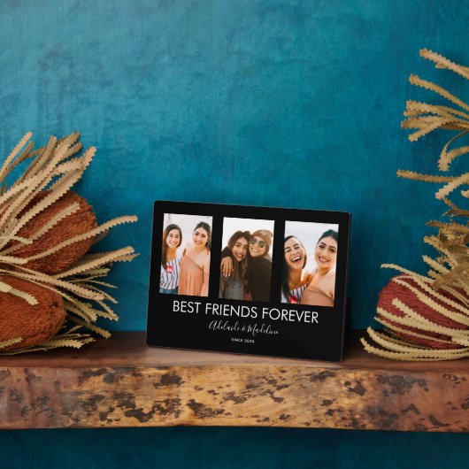 Beste Freunde für immer 3 Foto Collage Geschenk Fotoplatte (Seite)