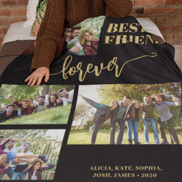 Beste Freunde für immer 4 Fotos personalisierte Na Fleecedecke