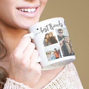 Beste Freunde für immer 6 Foto-Collage Andenken Zweifarbige Tasse