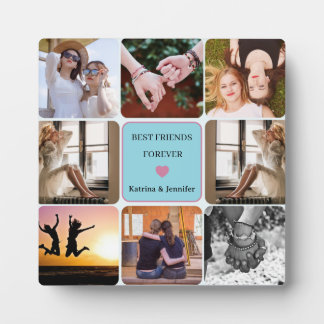 Beste Freunde für immer 8-Foto-Collage mit Namen Fotoplatte