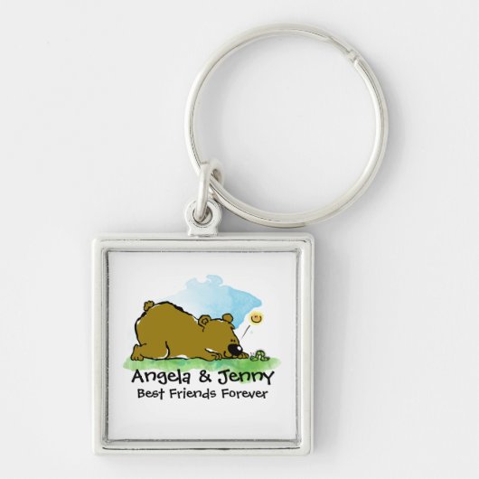 Beste Freunde für immer - Bär und Caterpilar Schlüsselanhänger (Vorne)