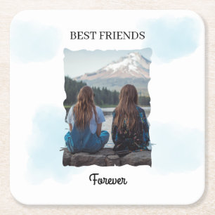 Beste Freunde für immer Benutzerdefiniertes Foto  Rechteckiger Pappuntersetzer