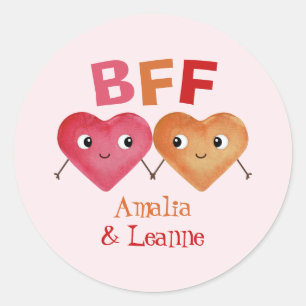 Beste Freunde für immer BFF süße Herz Paar Sticker