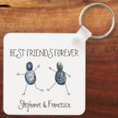 Beste Freunde für immer Eigene Text-Kieselstein-Ta Schlüsselanhänger (Rückseite)