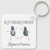 Beste Freunde für immer Eigene Text-Kieselstein-Ta Schlüsselanhänger (Rückseite)