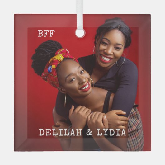Beste Freunde für immer Foto Geschenk Ornament Aus Glas (Vorderseite)