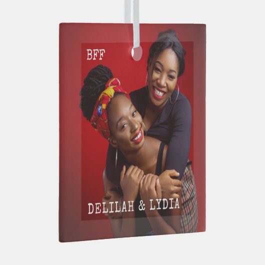 Beste Freunde für immer Foto Geschenk Ornament Aus Glas (Vorderseite Rechts)