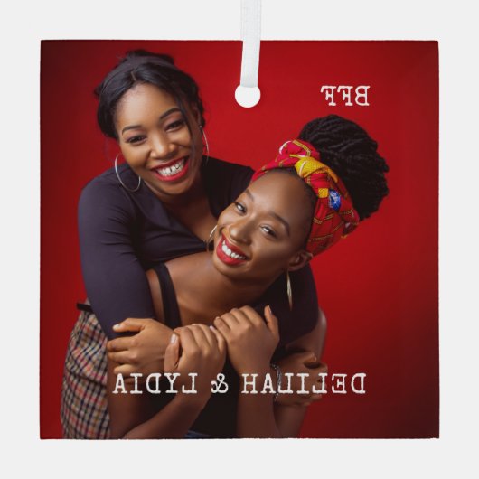 Beste Freunde für immer Foto Geschenk Ornament Aus Glas (Rückseite)