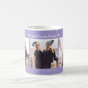 Beste Freunde für immer Foto Multi Foto Lila Kaffeetasse