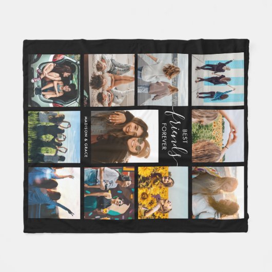 Beste Freunde für immer FotoCollage Fleecedecke (Vorderseite (Horizontal))
