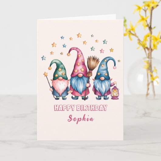 Beste Freunde für immer Gnome Karte (Gelbe Blume)