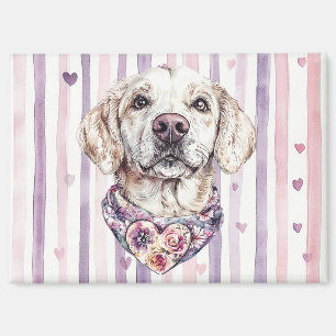 Beste Freunde für immer Hund Rosa Lila Herzen Magnet