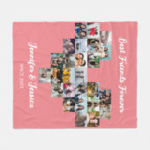 Beste Freunde für immer individuelle Herz-Foto-Col Fleecedecke (Vorderseite (Horizontal))