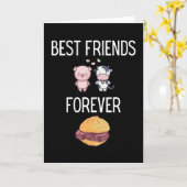 Beste Freunde für immer Leberkäs Pig Cow Meatloaf Karte (Gelbe Blume)