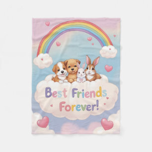Beste Freunde für immer mit süßen Katzen Fleecedecke