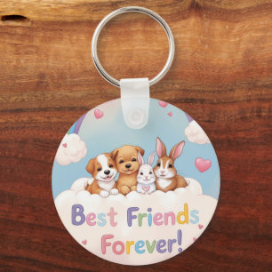 Beste Freunde für immer mit süßen Katzen Schlüsselanhänger