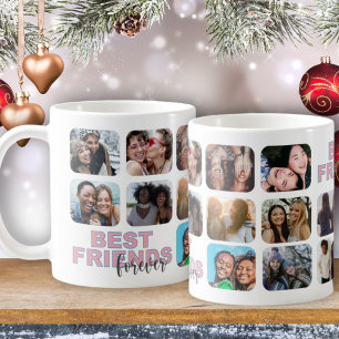 Beste Freunde für immer Moderne 14-Foto-Collage Kaffeetasse