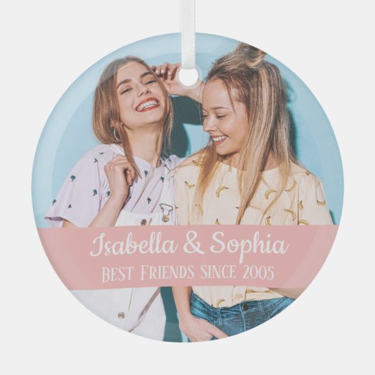 Beste Freunde für immer moderne BESTE FREUNDIN Fot Ornament Aus Glas (Vorderseite)