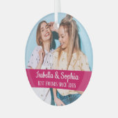 Beste Freunde für immer moderne BESTE FREUNDIN Fot Ornament Aus Glas (Vorderseite links)
