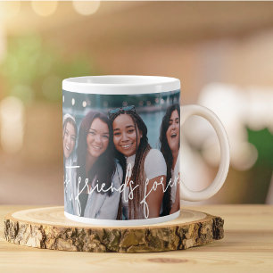 Beste Freunde für immer modernes Skript-Foto-Anden Jumbo-Tasse