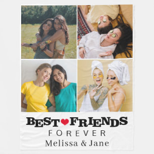 beste Freunde für immer niedlichen 4 Fotos Collage Fleecedecke