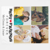 beste Freunde für immer niedlichen 4 Fotos Collage Fleecedecke (Vorderseite (Horizontal))