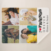 beste Freunde für immer niedlichen 4 Fotos Collage Sherpadecke (Vorderseite (Horizontal))