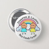 Beste Freunde für immer Personalisiert Button (Vorne & Hinten)