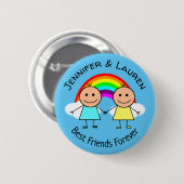 Beste Freunde für immer Personalisiert Button (Vorne & Hinten)