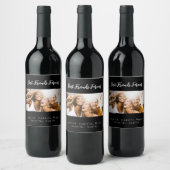 Beste Freunde für immer schwarzes Foto Weinetikett (Flaschen)