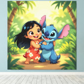 Beste Freunde fürs Leben – Lilo & Stitch1 Leinwanddruck (Insitu (Holzboden))