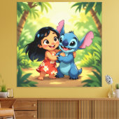 Beste Freunde fürs Leben – Lilo & Stitch1 Leinwanddruck (Insitu (Wohnzimmer))