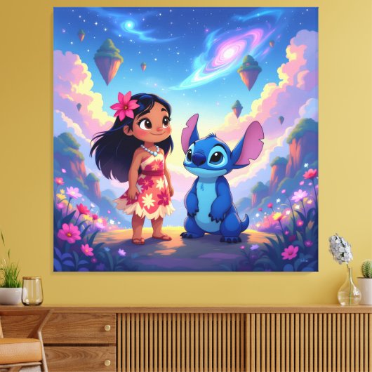 Beste Freunde fürs Leben – Lilo & Stitch1 Leinwanddruck (Insitu (Wohnzimmer))