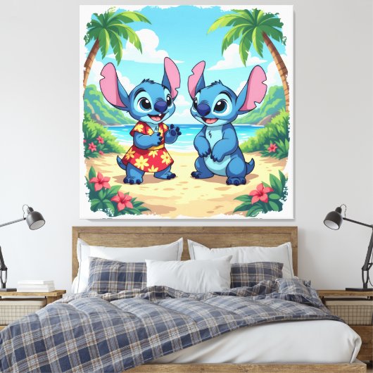 Beste Freunde fürs Leben – Lilo & Stitch1 Leinwanddruck (Insitu (Schlafzimmer))