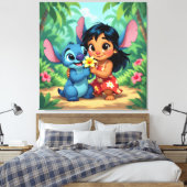 Beste Freunde fürs Leben – Lilo & Stitch1 Leinwanddruck (Insitu (Schlafzimmer))