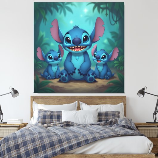 Beste Freunde fürs Leben – Lilo & Stitch1 Leinwanddruck (Insitu (Schlafzimmer))