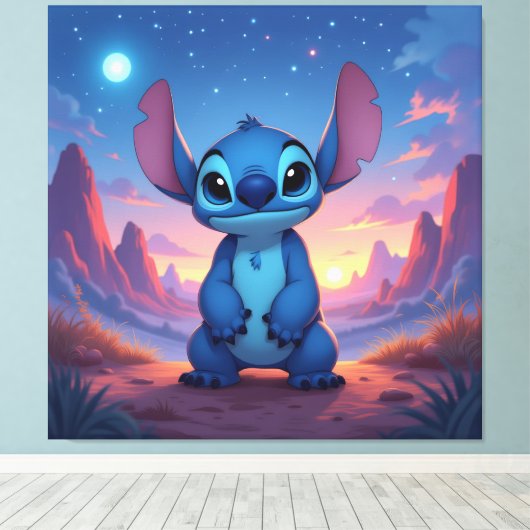 Beste Freunde fürs Leben – Lilo & Stitch1 Leinwanddruck (Insitu (Holzboden))