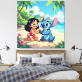 Beste Freunde fürs Leben – Lilo & Stitch1 Leinwanddruck (Insitu (Schlafzimmer))