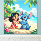 Beste Freunde fürs Leben – Lilo & Stitch1 Leinwanddruck (Insitu (Holzboden))