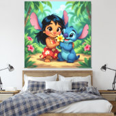 Beste Freunde fürs Leben – Lilo & Stitch1 Leinwanddruck (Insitu (Schlafzimmer))