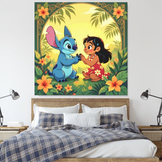 Beste Freunde fürs Leben – Lilo & Stitch1 Leinwanddruck (Insitu (Schlafzimmer))