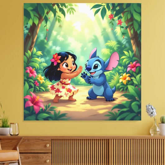 Beste Freunde fürs Leben – Lilo & Stitch1 Leinwanddruck (Insitu (Wohnzimmer))