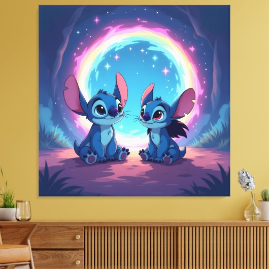 Beste Freunde fürs Leben – Lilo & Stitch1 Leinwanddruck (Insitu (Wohnzimmer))