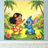Beste Freunde fürs Leben – Lilo & Stitch1 Leinwanddruck (Insitu (Holzboden))