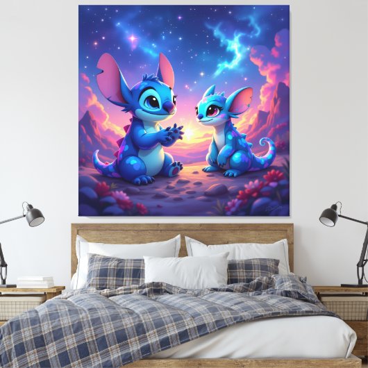 Beste Freunde fürs Leben – Lilo & Stitch1 Leinwanddruck (Insitu (Schlafzimmer))