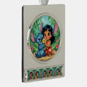 Beste Freunde fürs Leben – Lilo & Stitch   Banner-Ornament Silber (Rechts)