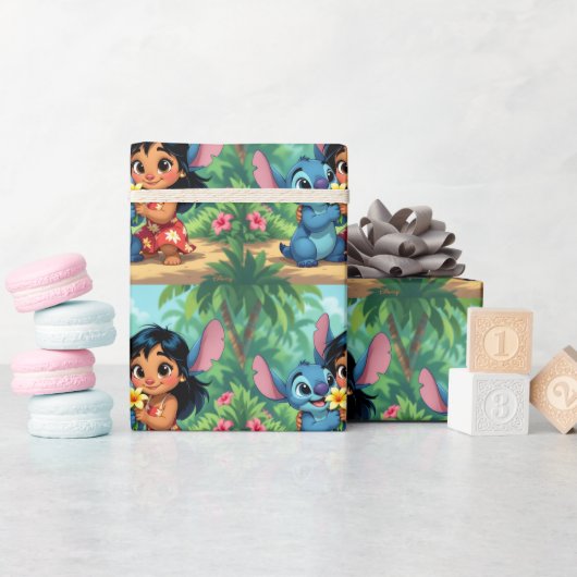 Beste Freunde fürs Leben – Lilo & Stitch   Geschenkpapier (Babyparty)